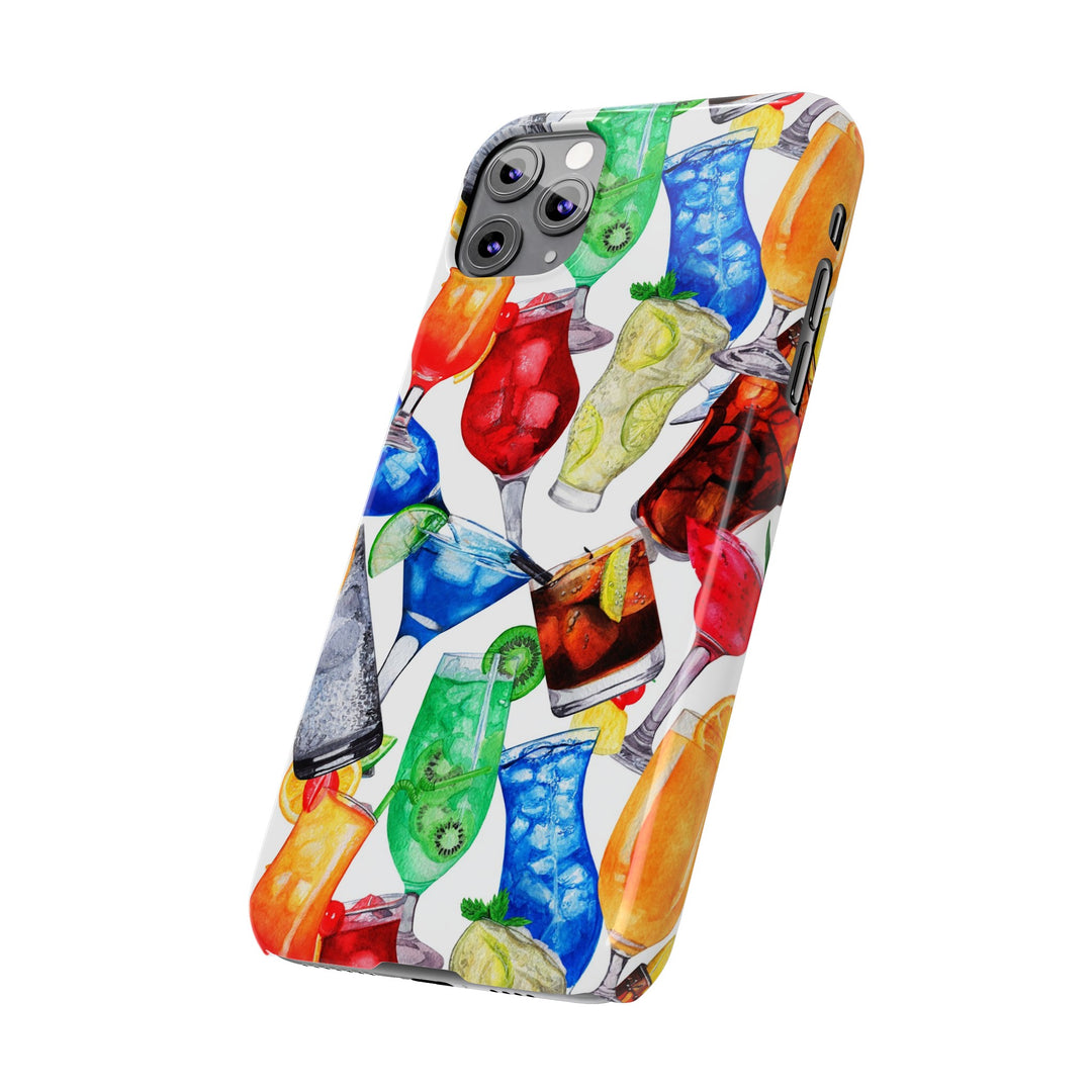 Slim Cute Phone Cases for Iphone - | iPhone 15 Case | iPhone 15 Pro Max Case, Iphone 14 Case, Iphone 14 Pro Max, Iphone 13, Summer Fruit Cocktail - Studio40ParkLane
