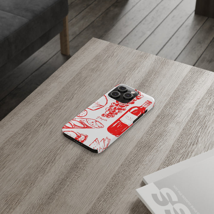 Slim Cute Phone Cases for Iphone | iPhone 15 Case | iPhone 15 Pro Max Case, Iphone 14, Iphone 14 Pro Max, Iphone 13, French Food Wine Red - Studio40ParkLane