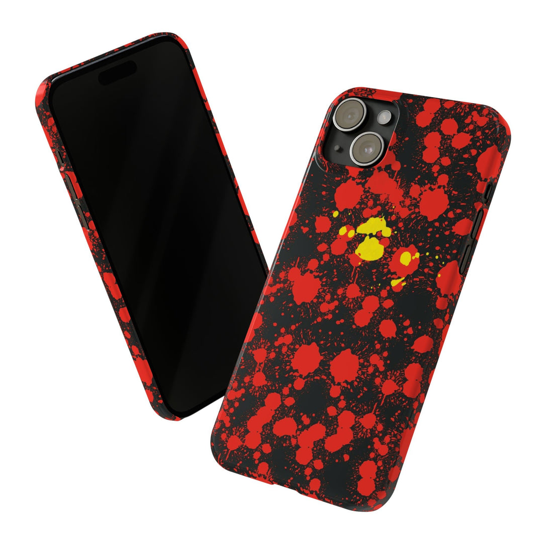 Slim Cute Phone Cases for Iphone - | iPhone 15 Case | iPhone 15 Pro Max Case, Iphone 14 Case, Iphone 14 Pro Max, Iphone 13, Red Yellow Paint Splash - Studio40ParkLane