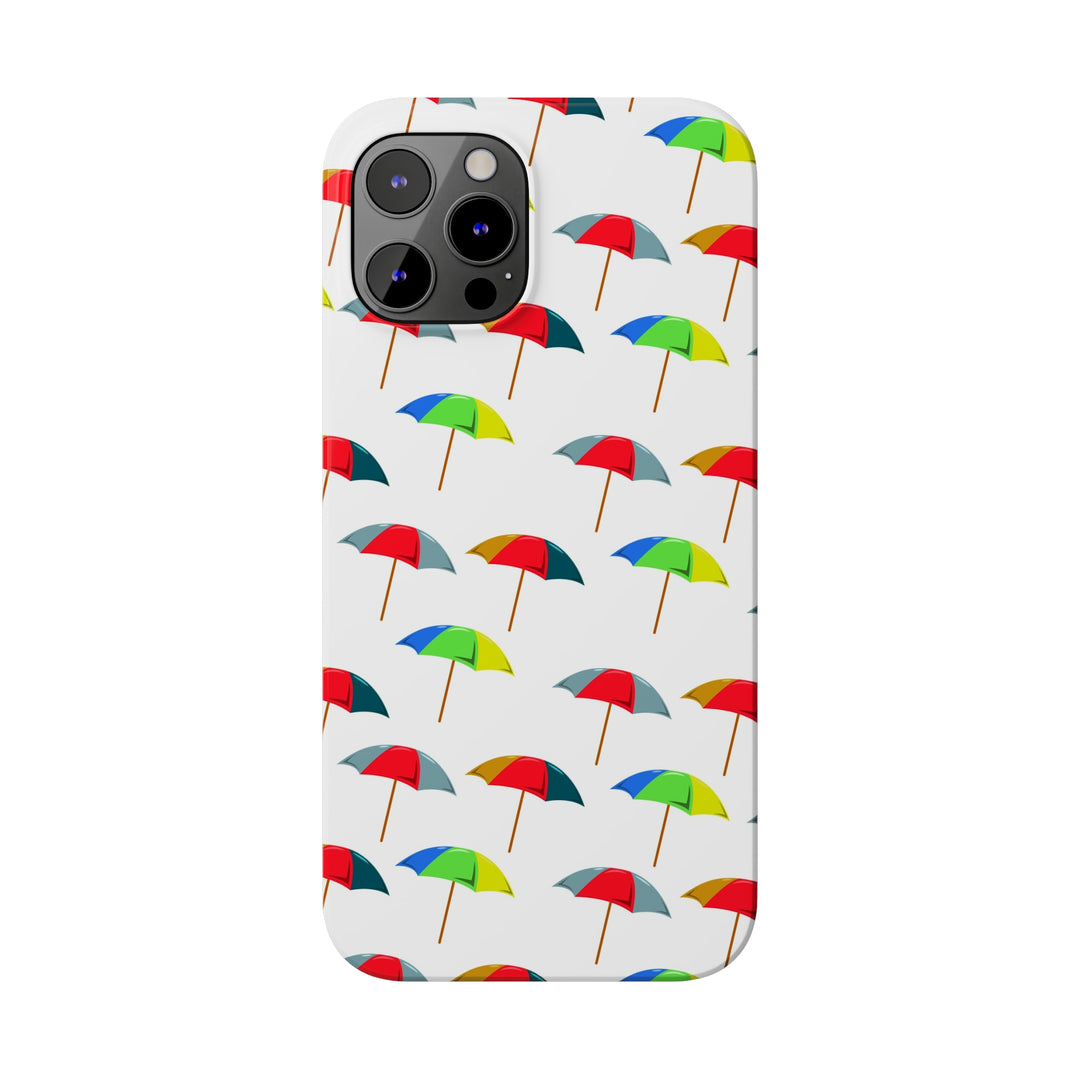 Slim Cute Phone Cases for Iphone - | iPhone 15 Case | iPhone 15 Pro Max Case, Iphone 14 Case, Iphone 14 Pro Max, Iphone 13, Colorful Beach Parasol - Studio40ParkLane
