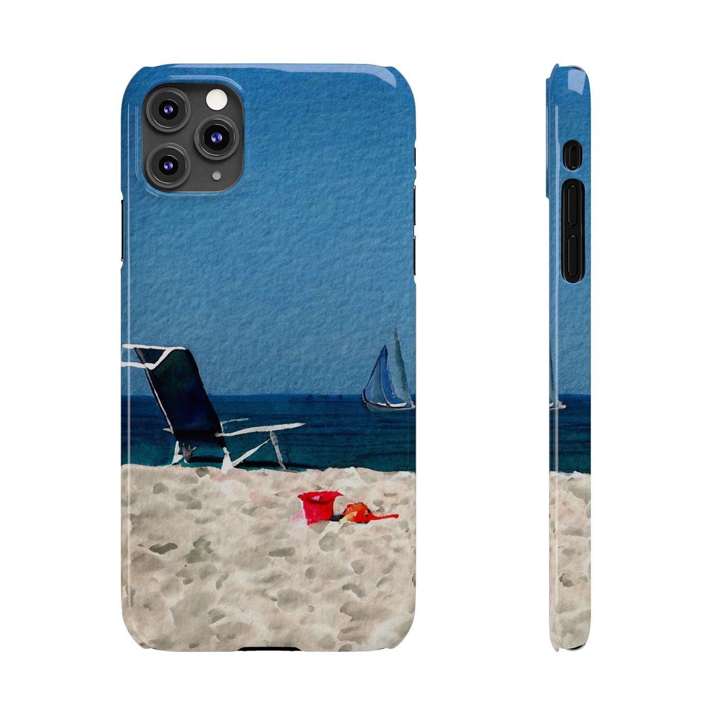 Slim Cute iPhone Cases - | iPhone 15 Case | iPhone 15 Pro Max Case, Iphone 14 Case, Iphone 14 Pro Max, Iphone 13, Summer Beach Chair Watercolor