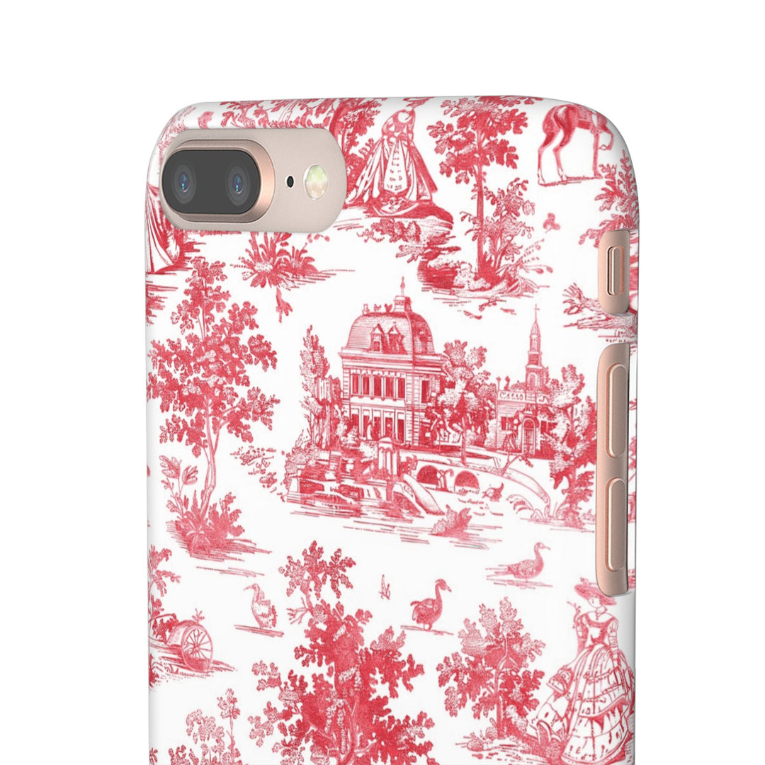 Snap French Toile Personalized Initial Custom Gift for Her Cute Phone Cases for Samsung S24, S23, S22, S21, S20, Plus and Ultra and Iphone, 16, 15, 14, 13, 12, 11. 10 - Studio40ParkLane