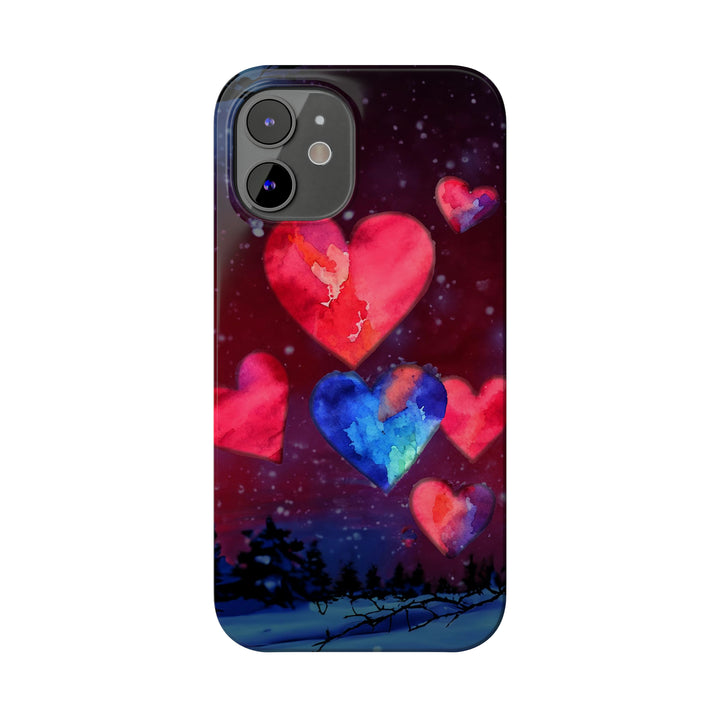 Slim Cute Phone Cases for Iphones - | iPhone 15 Case | iPhone 15 Pro Max Case, Iphone 14 Case, Iphone 14 Pro Max, Iphone 13, Night Sky Hearts Love - Studio40ParkLane