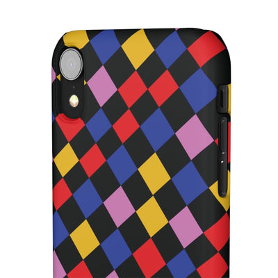 Colorful Checkerboard Cute Phone Case - Sleek Snap - for iPhone 16 15 14 13 12 11 Max Pro Plus Samsung Galaxy S24 S23 S22 S21 S20 Plus Ultra - Studio40ParkLane
