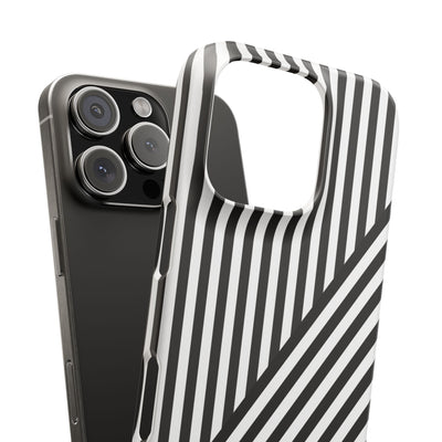 Aesthetic Black White Stripes Cute Phone Case Sleek Snap - For iPhone 17 Pro Max iPhone 16 Pro iPhone 15 Iphone 14 Plus 13 Pro 12 11 10 Gift - Studio40ParkLane