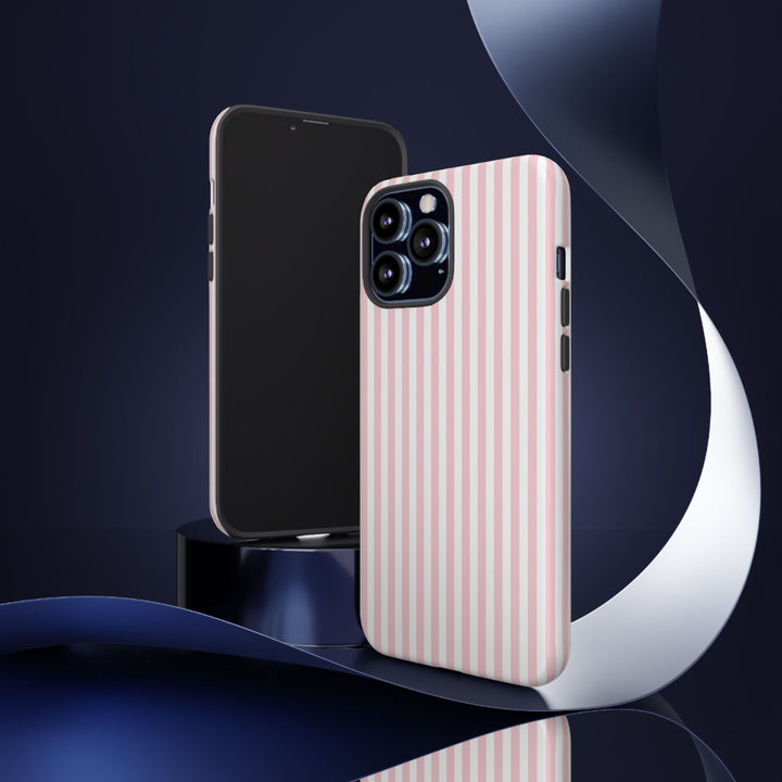 Tough Premium Sweet Pink Stripes Phone Case Gift for Her - For Apple iPhone 16 Pro Max 16e iPhone 15 Pro iPhone Iphone 14 Plus 13 Pro 12 SE XR - Studio40ParkLane