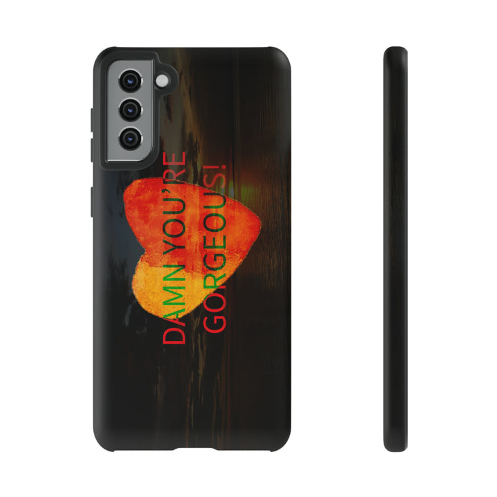 Cute Samsung Phone Case | Aesthetic Samsung Phone Case | Sunset Heart | Galaxy S23, S22, S21, S20 | Luxury Double Layer | Cool - Studio40ParkLane