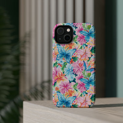 Butterflies Flowers Magsafe Cute Phone Case for Iphone Gift for Her, iPhone 16 Case iPhone 15 Pro Max Case, Iphone 14, Iphone 14 Pro Max, 13, 12