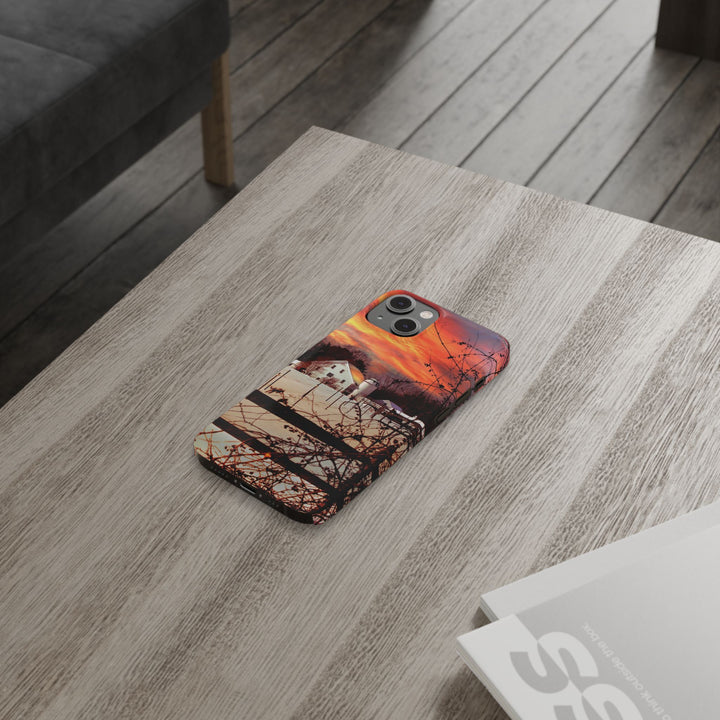 Slim Cute Phone Cases for Iphone - | iPhone 15 Case | iPhone 15 Pro Max Case, Iphone 14 Case, Iphone 14 Pro Max, Iphone 13, New England Winter Sunset - Studio40ParkLane