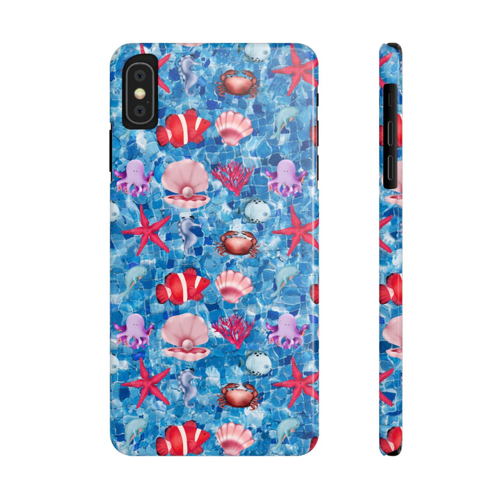 Slim Cute Phone Cases for Iphone - | iPhone 15 Case | iPhone 15 Pro Max Case, Iphone 14 Case, Iphone 14 Pro Max, Iphone 13, Blue Red Under Sea - Studio40ParkLane