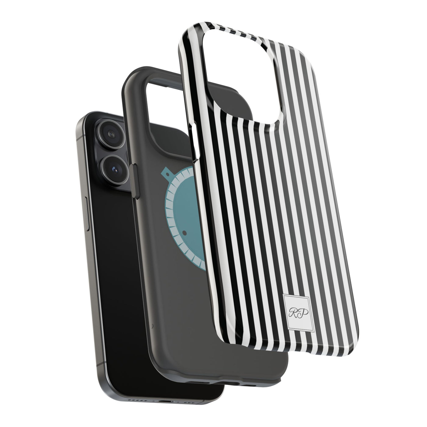 Custom Personalized Black White Striped Magsafe Phone Case for Iphone 17 - | iPhone 16 Pro Max Case | iPhone 15 Case Iphone 14 13 12 11 10 - Studio40ParkLane