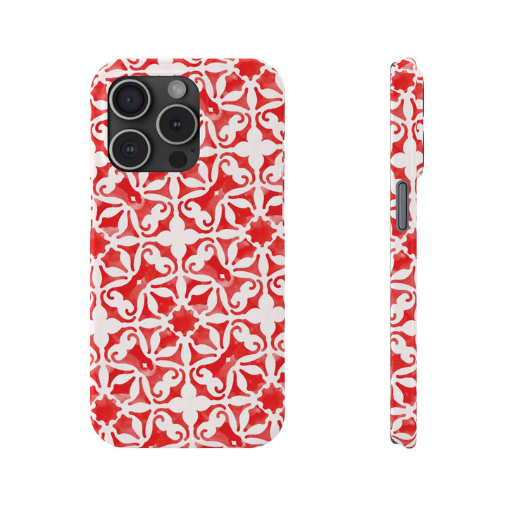 Slim Red Mosaic Gift for Her Cute Phone Cases for Iphone 16 Case | iPhone 15 Case | iPhone 15 Pro Max Case, Iphone 14, Iphone 14 Pro Max, Iphone 13, 12, 11, 10, 8,7 - Studio40ParkLane