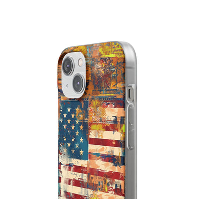 Cute Flexi Phone Cases, US Flag Abstract, Compatible with Samsung Galaxy S23, Samsung S22, Samsung S21, Samsung S20, Galaxy S20 Ultra