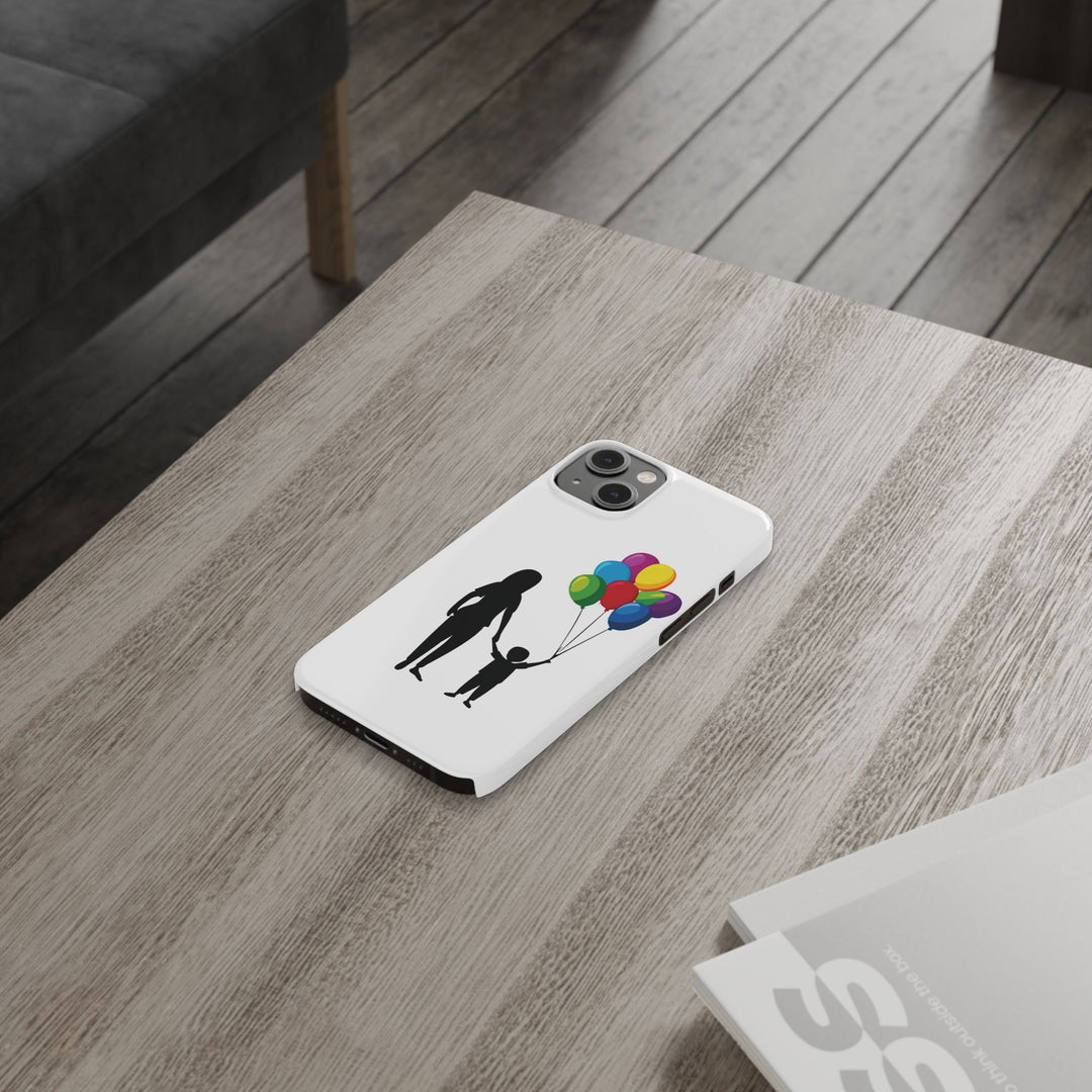 Slim Mother Child Balloons Gift for Her Cute Phone Cases for Iphone 16 Pro Max | iPhone 15 Case | iPhone 15 Pro Max Case, Iphone 14, 13, 12, 11, 10, 8, 7 - Studio40ParkLane