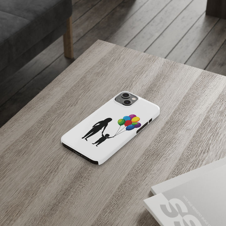 Slim Mother Child Balloons Gift for Her Cute Phone Cases for Iphone 16 Pro Max | iPhone 15 Case | iPhone 15 Pro Max Case, Iphone 14, 13, 12, 11, 10, 8, 7 - Studio40ParkLane