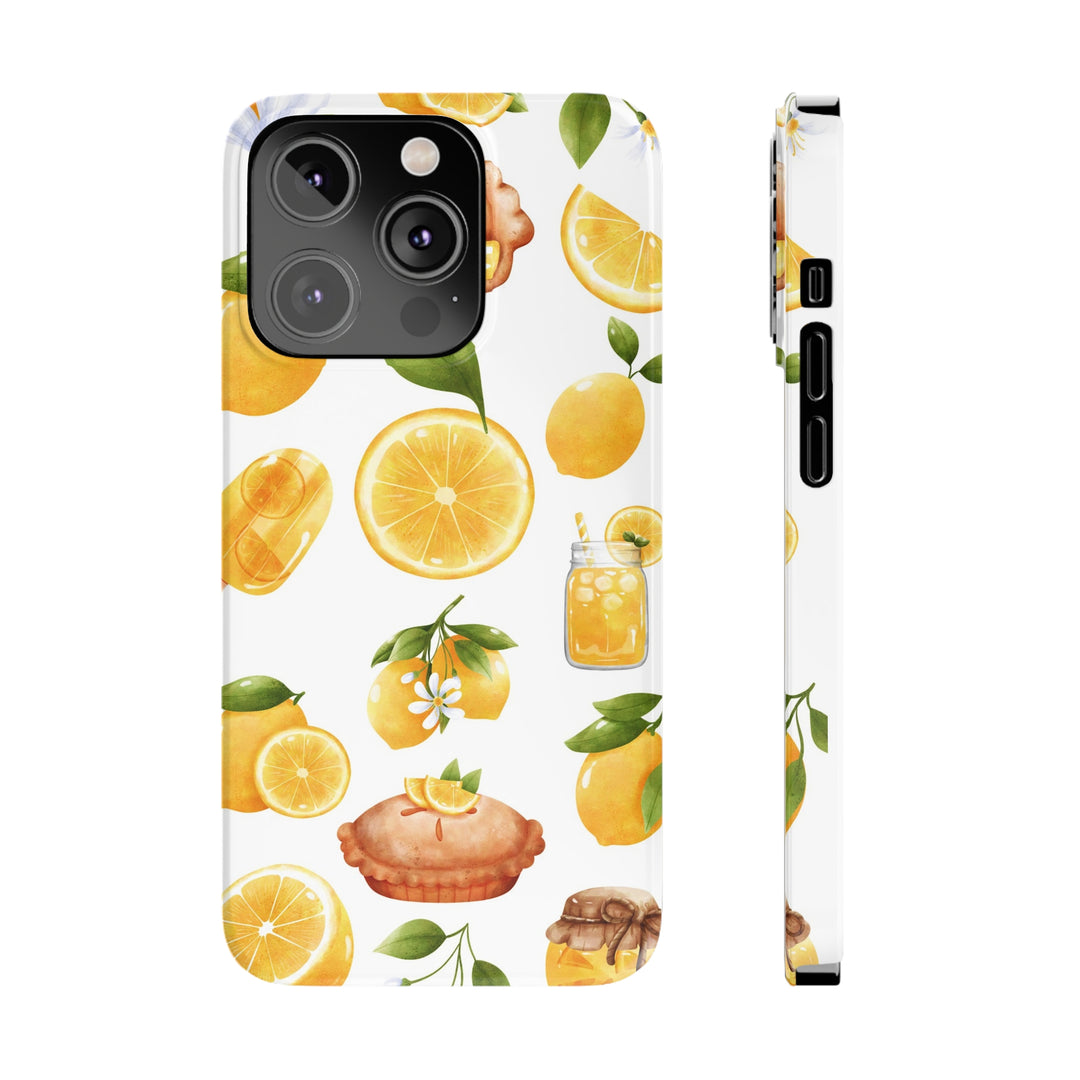 Slim Cute Phone Cases for Iphone - | iPhone 15 Case | iPhone 15 Pro Max Case, Iphone 14 Case, Iphone 14 Pro Max, Iphone 13, Summer Fruit Lemon - Studio40ParkLane