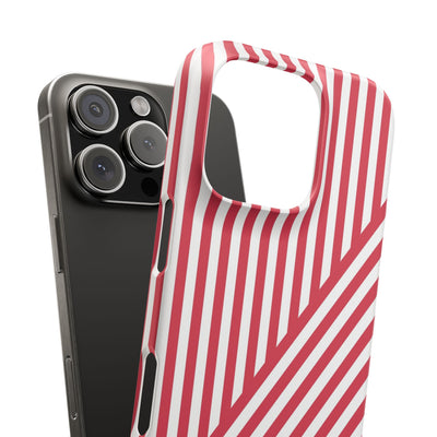Aesthetic Winterberry Red Stripes Cute Phone Case Sleek Snap - For iPhone 17 Pro Max iPhone 16 Pro iPhone 15 Iphone 14 Plus 13 Pro 12 11 10 Gift - Studio40ParkLane