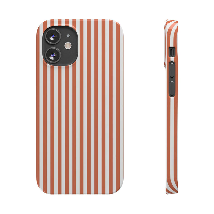 Slim Red Winter Peach Striped Cute Phone Case for Iphone 16 - | iPhone 15 Pro Max Case | iPhone 14 Case 13 12 11 10 9 8 7 X XS Gift for Her