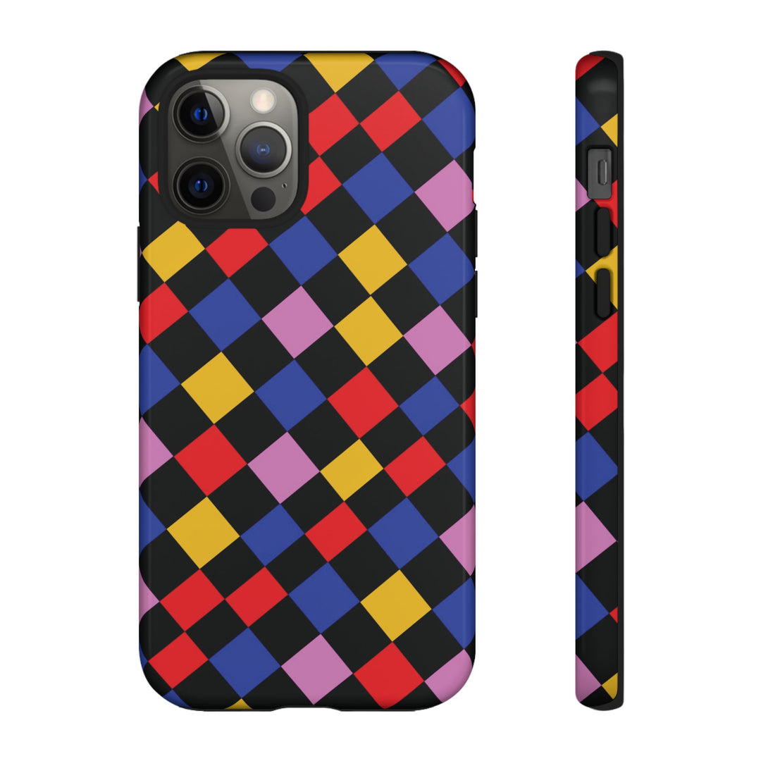 Aesthetic Tough Colorful Checkerboard Phone Case Premium - For iPhone 17 Pro Max iPhone 16 Pro iPhone 15 Iphone 14 Plus 13 Pro 12 11 10 XR - Studio40ParkLane