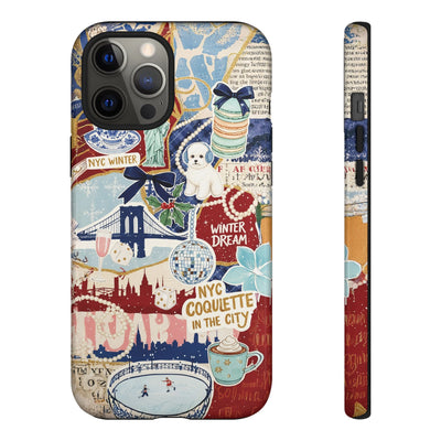 New York Winter Coquette Collage Tough Premium Phone Case - For iPhone 17 Pro Max iPhone 16 Pro iPhone 15 Iphone 14 Plus 13 Pro 12 11 10 XR