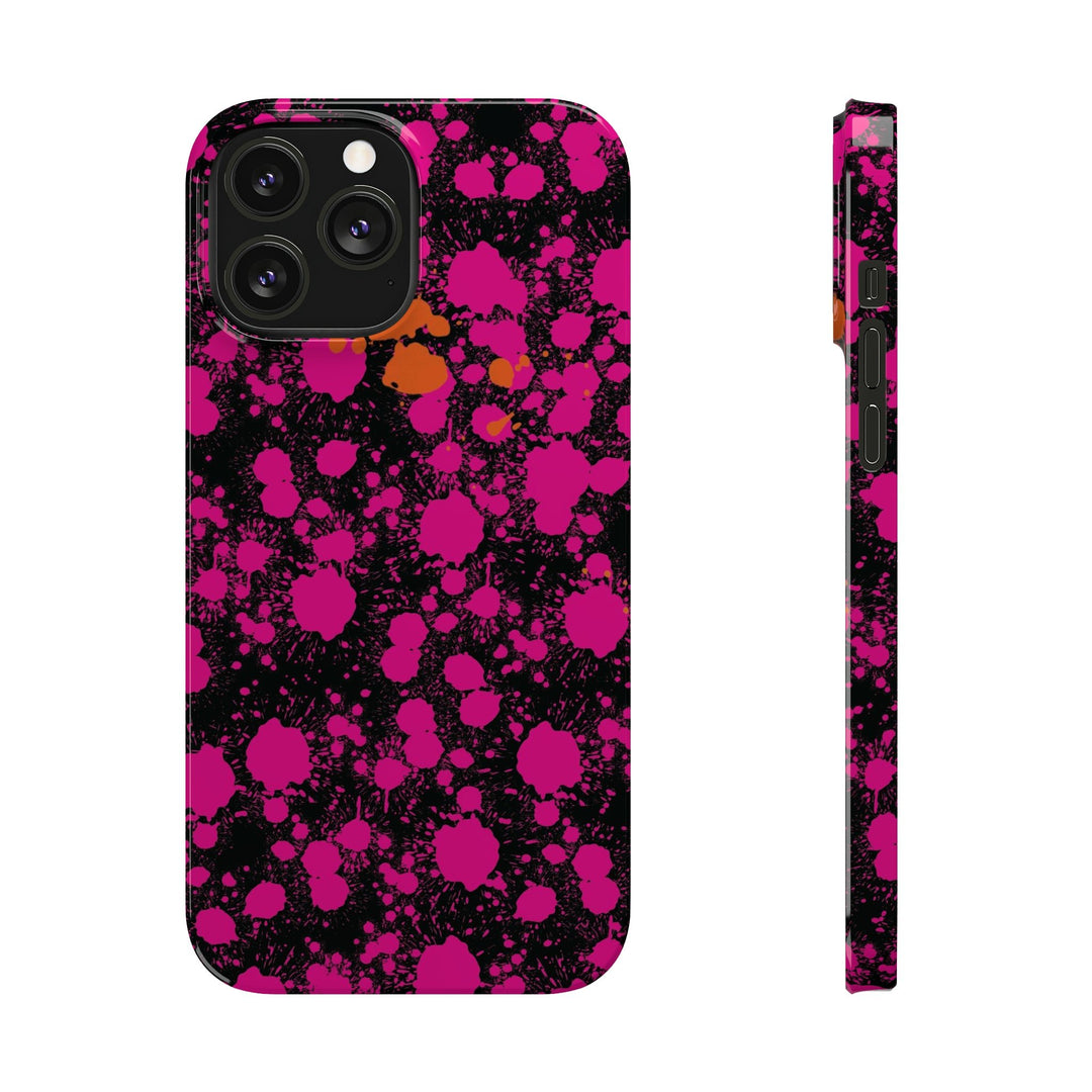 Slim Cute Phone Cases for Iphone - | iPhone 15 Case | iPhone 15 Pro Max Case, Iphone 14 Case, Iphone 14 Pro Max, Iphone 13, Pink Orange Paint Splash - Studio40ParkLane