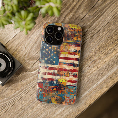 Cute Flexi Phone Cases, US Flag Abstract, Compatible with Samsung Galaxy S23, Samsung S22, Samsung S21, Samsung S20, Galaxy S20 Ultra