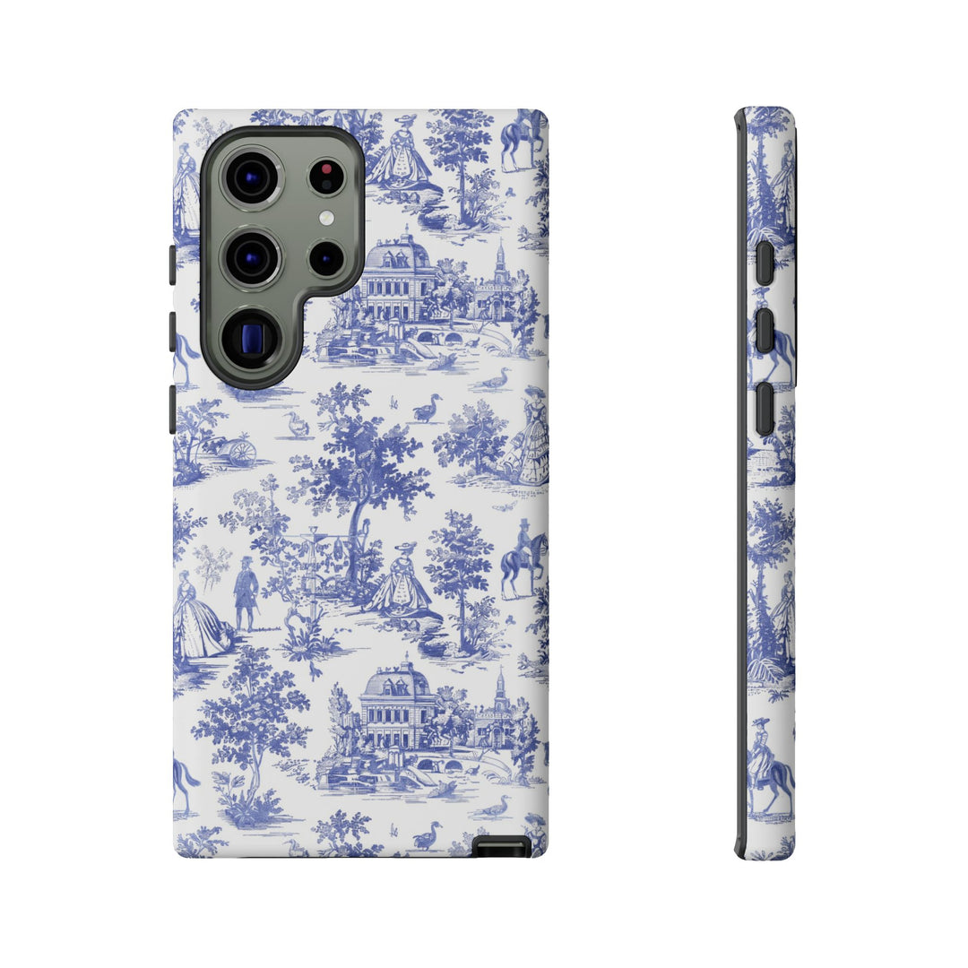 French Toile Premium Tough Phone Case, Timeless Cute Phone Case for Samsung Galaxy S25 S24 S23 Ultra &amp; iPhone 16 15 Pro Max - Studio40ParkLane