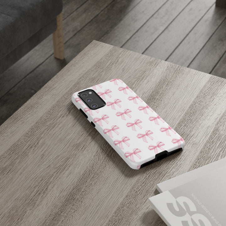 Pink Bows Cute Phone Case, for IPhone 16 Pro Max | Iphone 15, Iphone 14, IPhone 13 Case, 11 8 7, Samsung Galaxy S24, S23, S22, S21, 2 Layer Protection - Studio40ParkLane