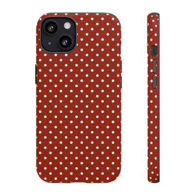Aesthetic Tough Clay Red Polka Dots Premium Phone Case - For iPhone 17 Pro Max iPhone 16 Pro iPhone 15 Iphone 14 Plus 13 Pro 12 11 10 XR XS - Studio40ParkLane