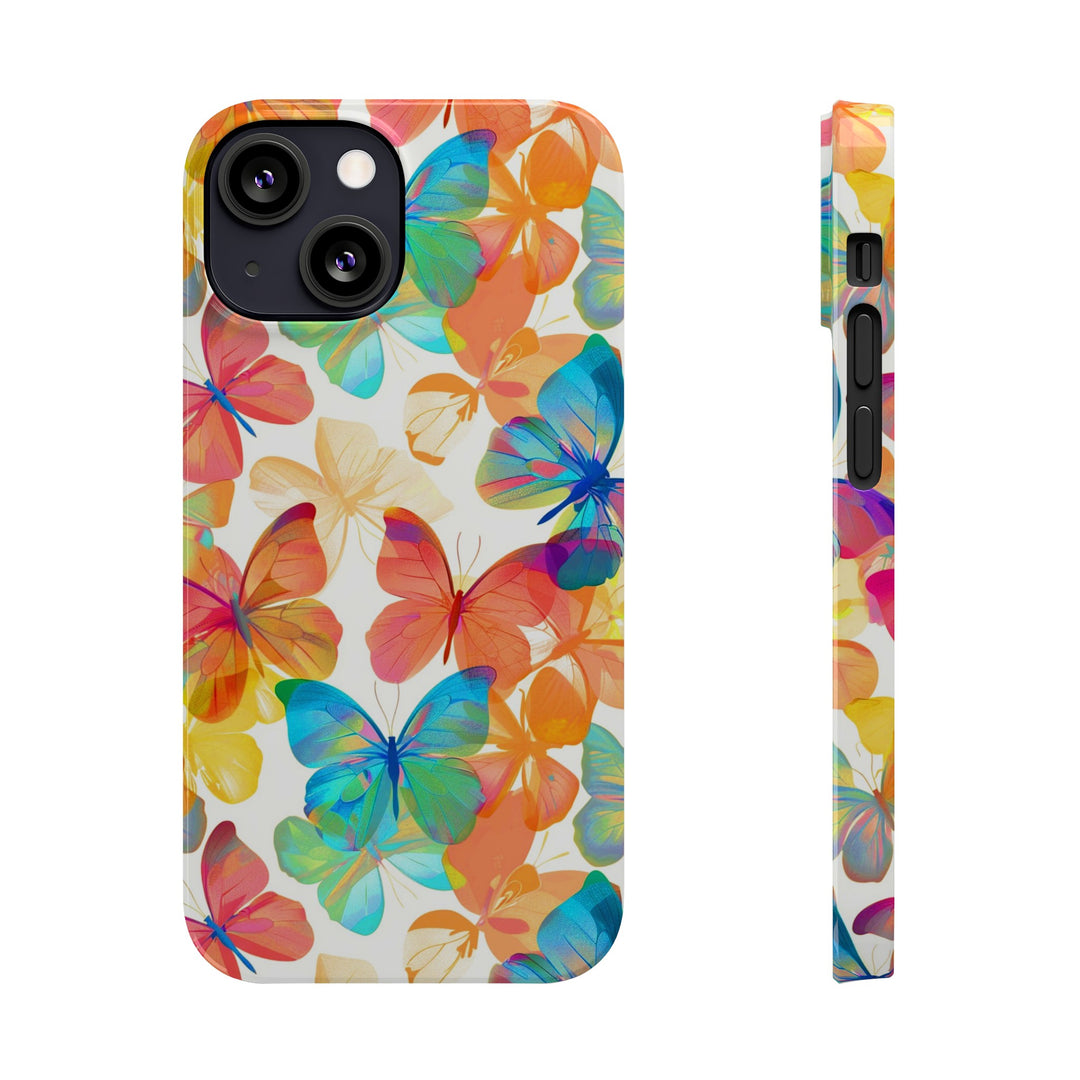 Slim Cute Phone Cases for Iphone - | iPhone 15 Case | iPhone 15 Pro Max Case, Iphone 14 Case, Iphone 14 Pro Max, Iphone 13, Summer Bright Butterflies - Studio40ParkLane