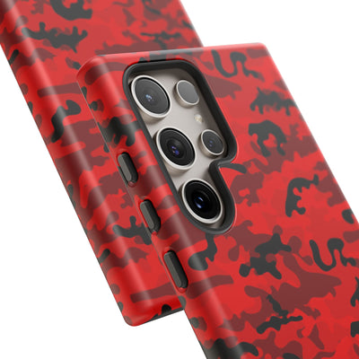 Impact Resistant, Red Camo Camouflage, Cute Phone Cases for Samsung S24, S23, S22, S21, IPhone 15 pro Iphone 14 pro Iphone 13 IPhone 12 Iphone 11