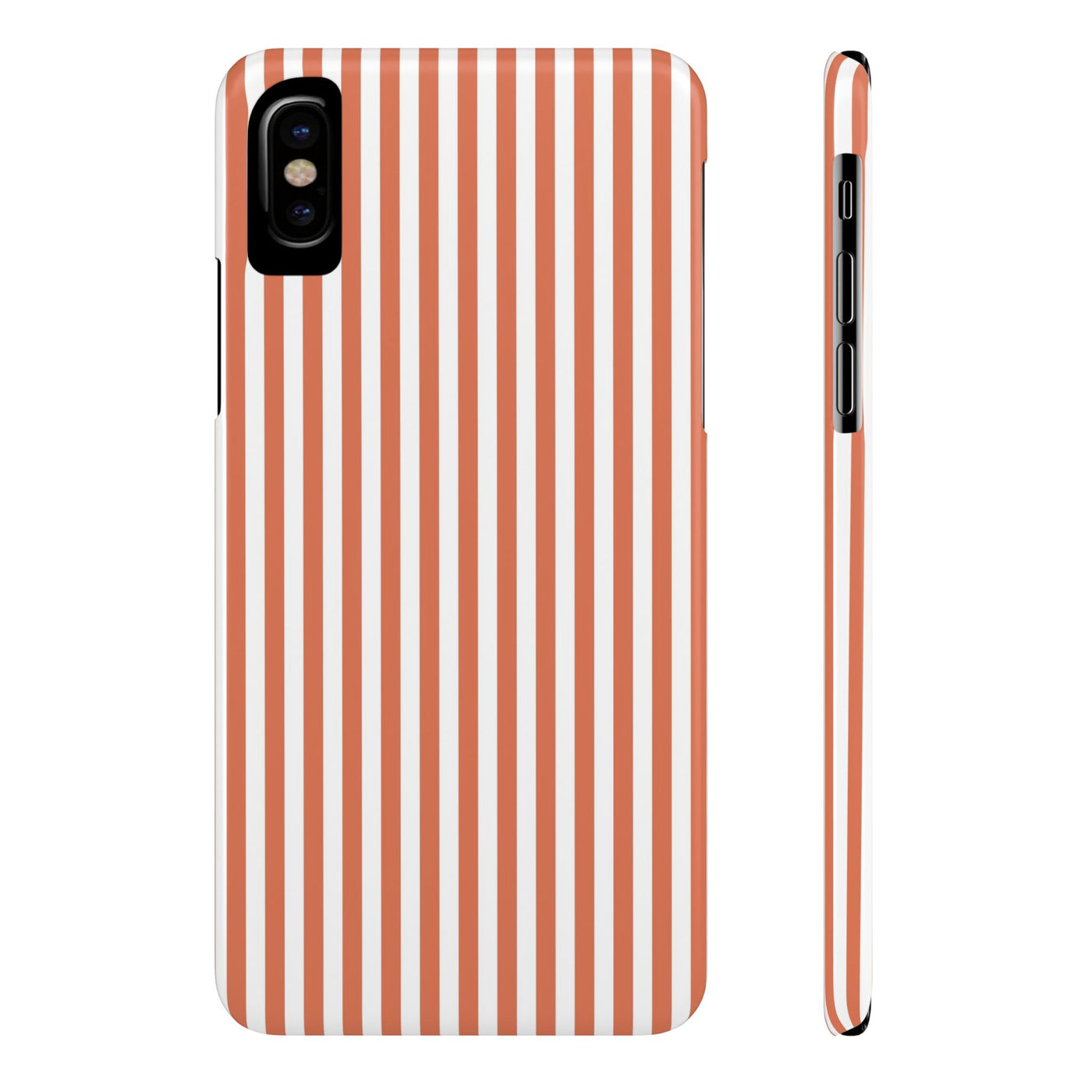 Slim Red Winter Peach Striped Cute Phone Case for Iphone 16 - | iPhone 15 Pro Max Case | iPhone 14 Case 13 12 11 10 9 8 7 X XS Gift for Her