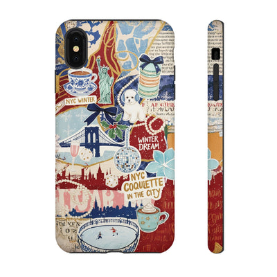 New York Winter Coquette Collage Tough Premium Phone Case - For iPhone 17 Pro Max iPhone 16 Pro iPhone 15 Iphone 14 Plus 13 Pro 12 11 10 XR