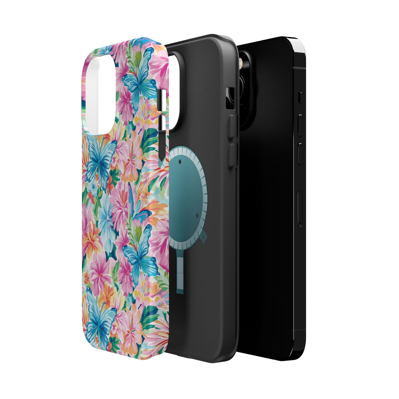 Butterflies Flowers Magsafe Cute Phone Case for Iphone Gift for Her, iPhone 16 Case iPhone 15 Pro Max Case, Iphone 14, Iphone 14 Pro Max, 13, 12