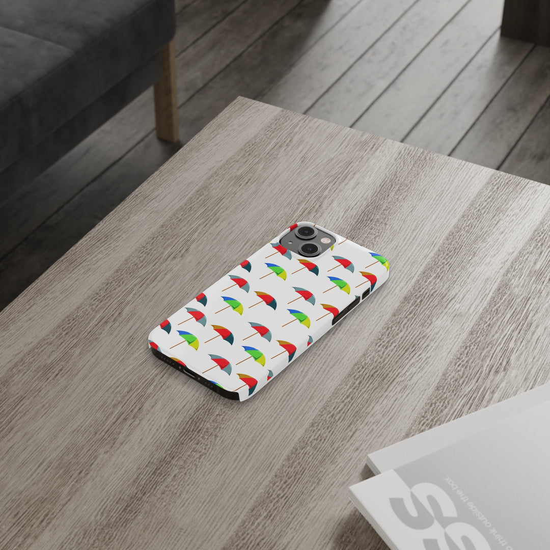 Slim Cute Phone Cases for Iphone - | iPhone 15 Case | iPhone 15 Pro Max Case, Iphone 14 Case, Iphone 14 Pro Max, Iphone 13, Colorful Beach Parasol - Studio40ParkLane