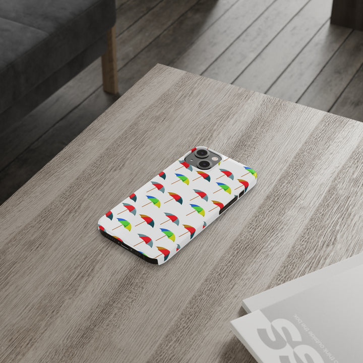 Slim Cute Phone Cases for Iphone - | iPhone 15 Case | iPhone 15 Pro Max Case, Iphone 14 Case, Iphone 14 Pro Max, Iphone 13, Colorful Beach Parasol - Studio40ParkLane