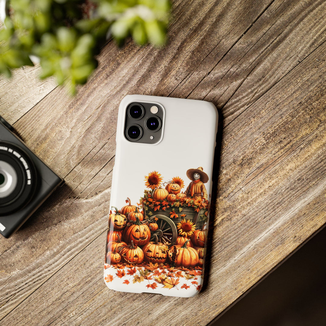 Slim Fall Leaves Scarecrow Slim Cute Phone Cases for Iphone | iPhone 15 Case | iPhone 15 Pro Max Case, Iphone 14, Iphone 14 Pro Max, Iphone 13 - Studio40ParkLane