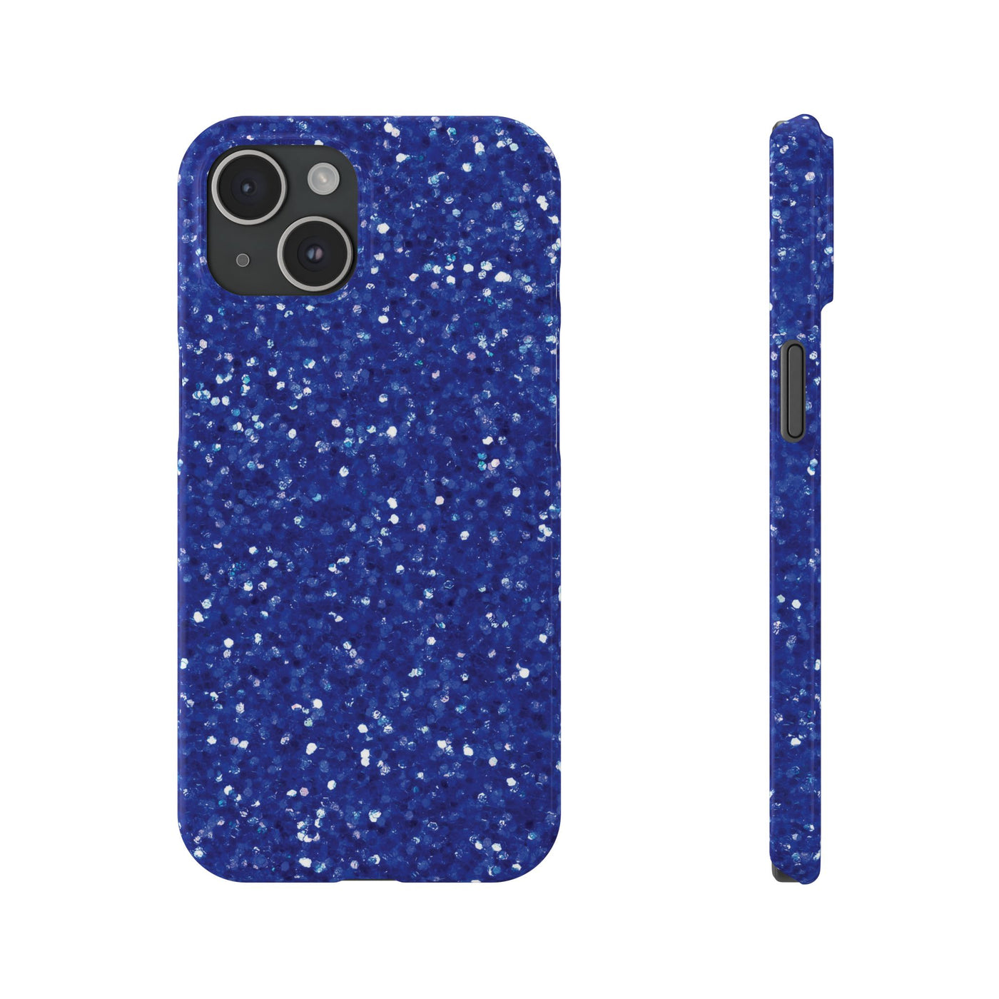 Slim Blue Muted Faux Play on Glitter Effect Cute Phone Cases for Iphone 16 Pro Max | iPhone 15 Case | iPhone 15 Pro Max Case, Iphone 14, Iphone 14 Pro Max, Iphone 13 12 11 8 7