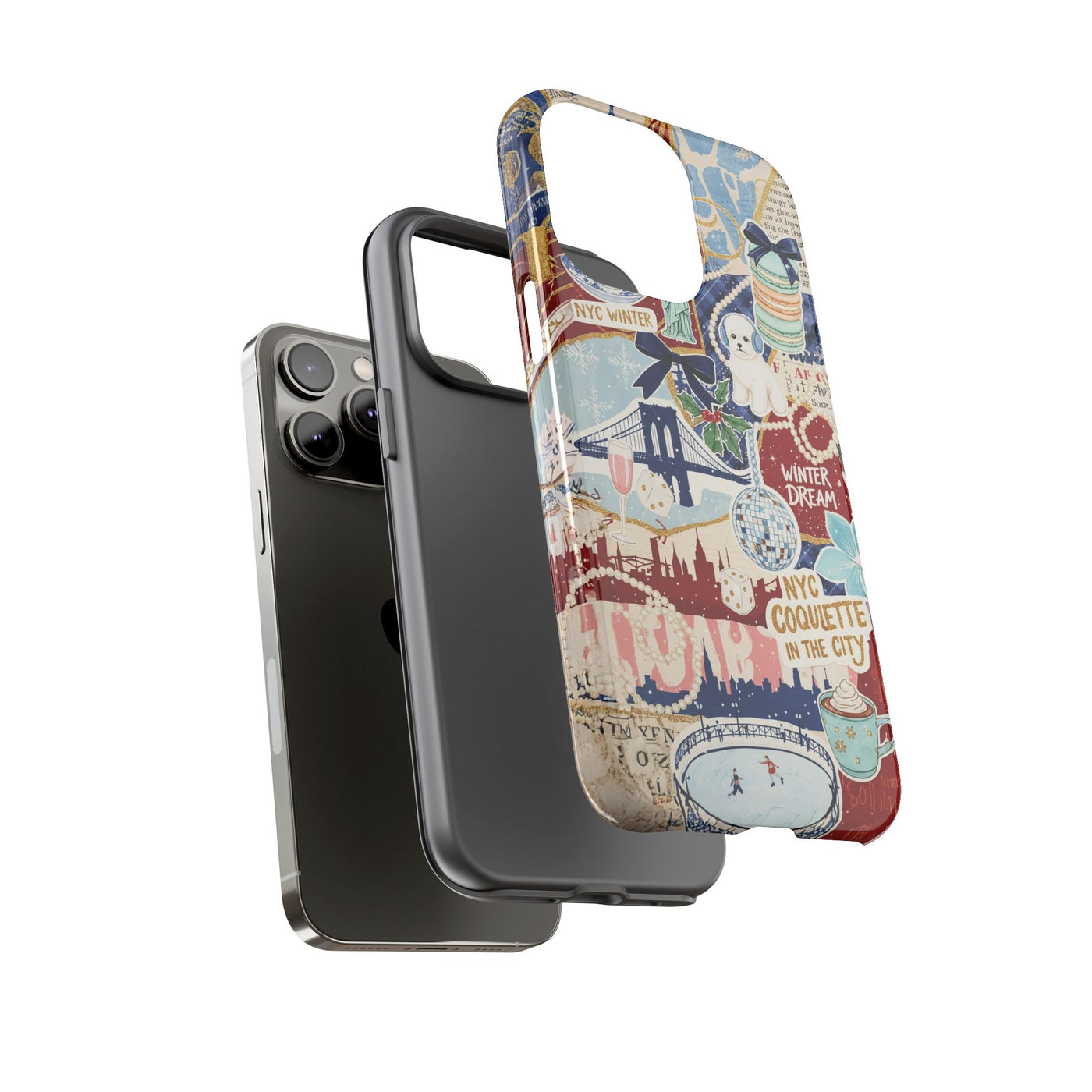 New York Winter Coquette Collage Tough Premium Phone Case - For iPhone 17 Pro Max iPhone 16 Pro iPhone 15 Iphone 14 Plus 13 Pro 12 11 10 XR