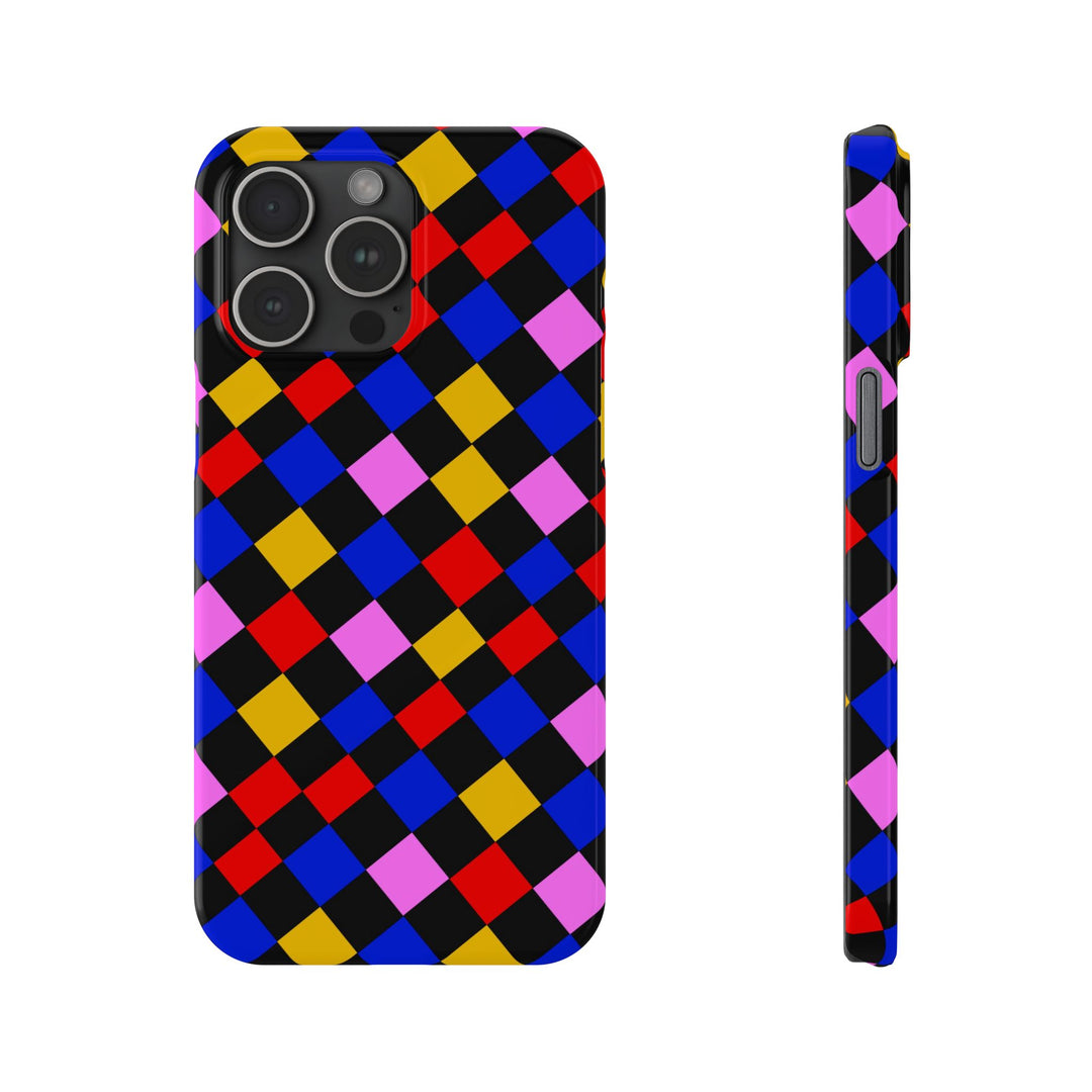 Slim Abstract Colorful Checkerboard Cute Phone Case for Iphone 17 - | iPhone 16 Pro Max Case | iPhone 15 Case Iphone 14 13 12 11 Gift for Her - Studio40ParkLane