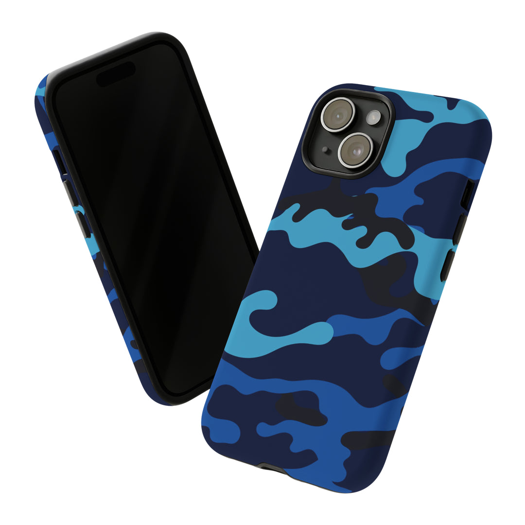 Cool Phone Case | Blue Camouflage, For iPhone 15 Case | iPhone 15 Pro Case, Iphone 14 Case, Iphone 14 Pro Max Case, Protective Iphone Case - Studio40ParkLane
