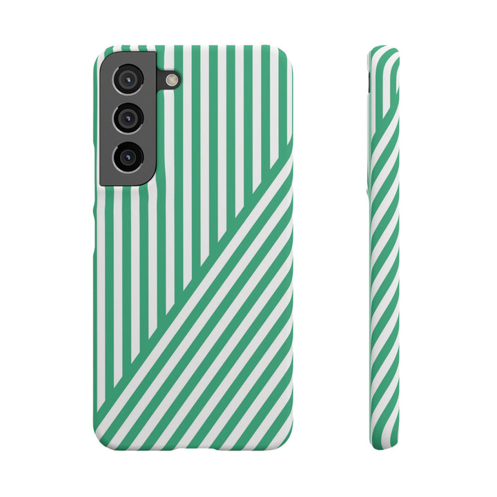 Aesthetic Emerald Stripes Cute Phone Case Sleek Snap - For iPhone 17 Pro Max iPhone 16 Pro iPhone 15 Iphone 14 Plus 13 Pro 12 11 10 Gift