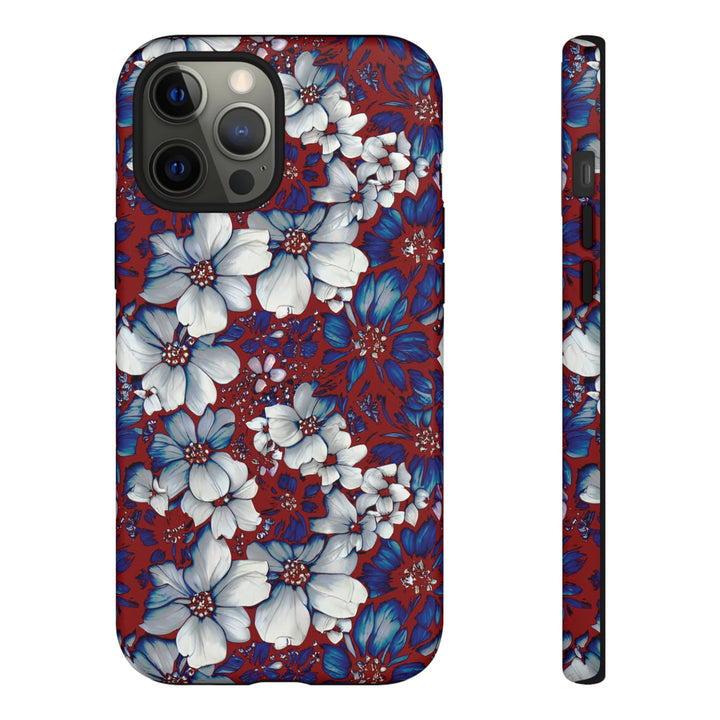 Cute IPhone Case | Red Blue Flowers, iPhone 15 Case | iPhone 15 Pro Case, Iphone 14 Case, Iphone 14 Pro Max Case, Protective Iphone Case - Studio40ParkLane