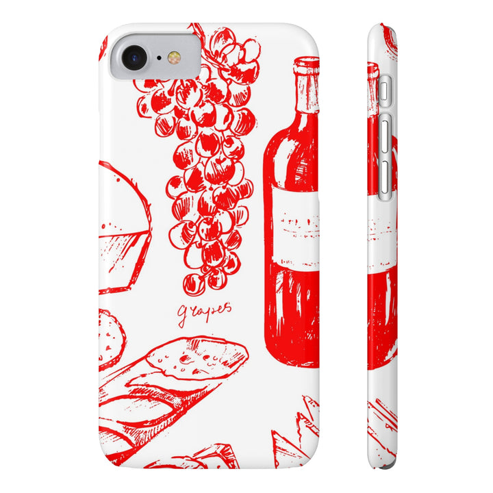 Slim Cute Phone Cases for Iphone | iPhone 15 Case | iPhone 15 Pro Max Case, Iphone 14, Iphone 14 Pro Max, Iphone 13, French Food Wine Red - Studio40ParkLane
