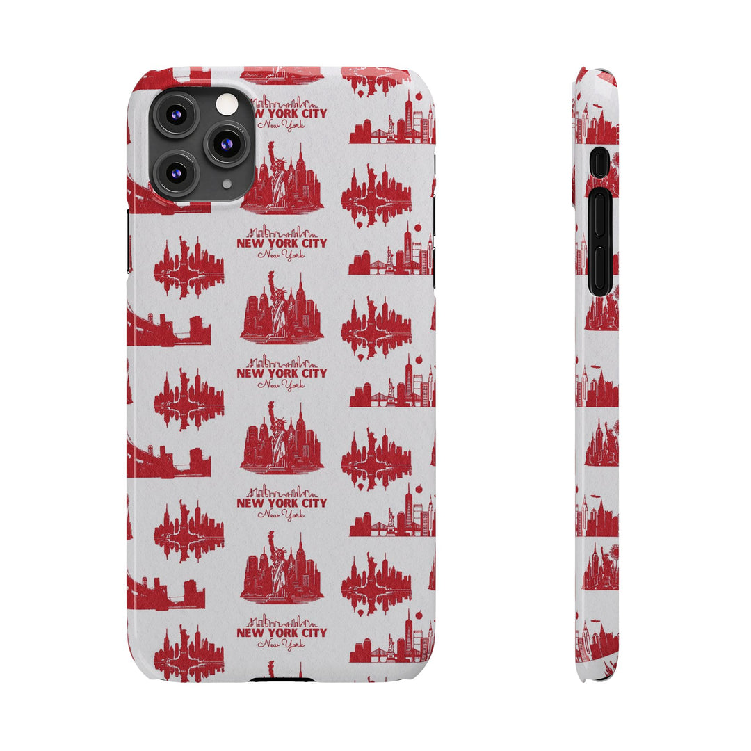 Slim New York Skyline Red Collage Coquette Gift for Her Cute Phone Cases for Iphone 16 Pro Max | iPhone 15 Case | iPhone 15 Pro Max Case, Iphone 14, Iphone 14 Pro Max, Iphone 13 12 11 8 7 - Studio40ParkLane