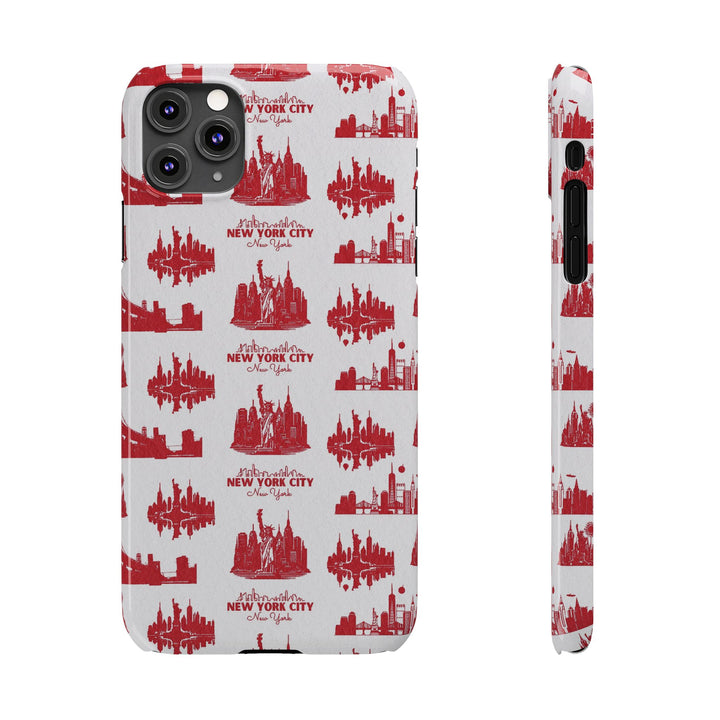 Slim New York Skyline Red Collage Coquette Gift for Her Cute Phone Cases for Iphone 16 Pro Max | iPhone 15 Case | iPhone 15 Pro Max Case, Iphone 14, Iphone 14 Pro Max, Iphone 13 12 11 8 7 - Studio40ParkLane