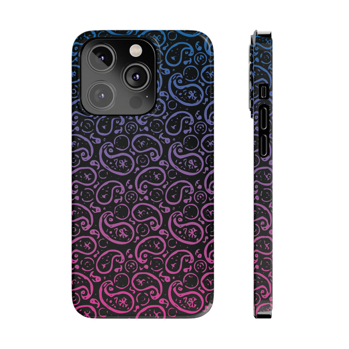 Slim Cute Phone Cases for Iphone - | iPhone 15 Case | iPhone 15 Pro Max Case, Iphone 14 Case, Iphone 14 Pro Max, Iphone 13, Paisley Blue Pink Black - Studio40ParkLane