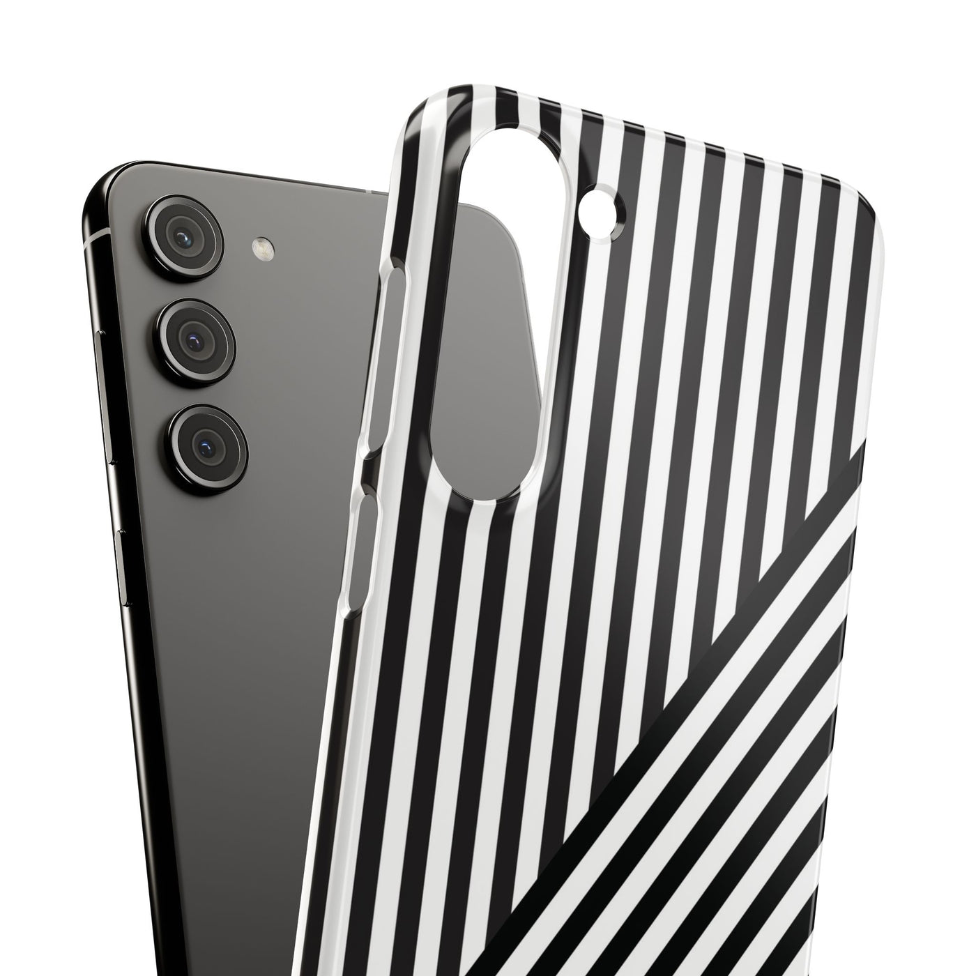 Aesthetic Black White Stripes Cute Phone Case Sleek Snap - For iPhone 17 Pro Max iPhone 16 Pro iPhone 15 Iphone 14 Plus 13 Pro 12 11 10 Gift - Studio40ParkLane