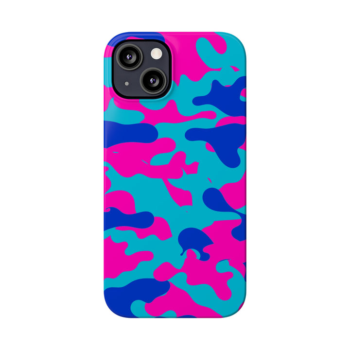 Slim Cute Phone Cases for Iphone - | iPhone 15 Case | iPhone 15 Pro Max Case, Iphone 14 Case, Iphone 14 Pro Max, Iphone 13, Blue Pink Camouflage - Studio40ParkLane