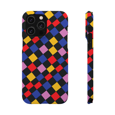Colorful Checkerboard Cute Phone Case - Sleek Snap - for iPhone 16 15 14 13 12 11 Max Pro Plus Samsung Galaxy S24 S23 S22 S21 S20 Plus Ultra - Studio40ParkLane